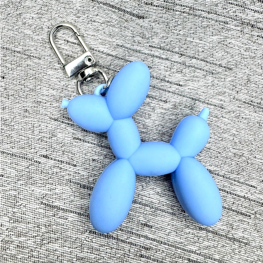 Blue Balloon Dog Keychain / Bag Charm - Aprox. 2.5” x 2.5”